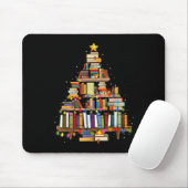 Buch Christmas Tree Lights Lehrer Librarian lesen Mousepad (Mit Mouse)