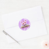 Buch der Herzen Rosa Runder Aufkleber (Umschlag)