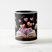 Buch der Herzen Schwarz Tasse (Zentrum)