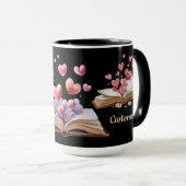 Buch der Herzen Schwarz Tasse (VorderseiteRechts)