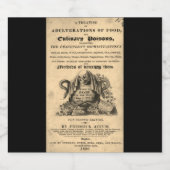 Buch der kulinarischen Gifte aus dem Jahre 1820 an Alkoholflaschenetikett (Einzelnes Label)