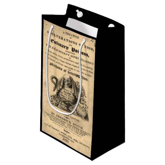 Buch der kulinarischen Gifte aus dem Jahre 1820 an Kleine Geschenktüte (Vorderseite Schrägansicht)