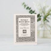 Buch des gemeinsamen Gebet, New York 1800 Postkarte (Stehend Vorderseite)