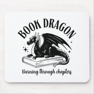 Buch Drache Fantasy Leser Buchliebhaber Spruch Mousepad