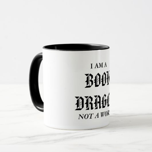 Buch Drache...kein Buchwurm. Tasse (Vorderseite Links)