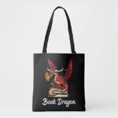 Buch-Drache-Literatur-Lesegeek-Nerd Tasche (Vorderseite)