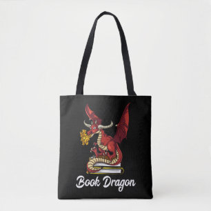 Buch-Drache-Literatur-Lesegeek-Nerd Tasche