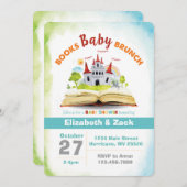 Buch-Duschen-Babyparty-Einladung Einladung (Vorne/Hinten)