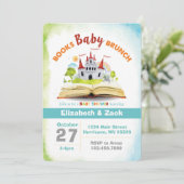 Buch-Duschen-Babyparty-Einladung Einladung (Stehend Vorderseite)