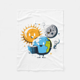 Buch Earth Moon Sun Funny Total Solar Ecli lesen Fleecedecke