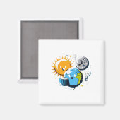 Buch Earth Moon Sun Funny Total Solar Ecli lesen Magnet (Vorderseite/Rückseite)