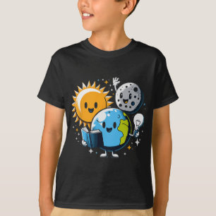 Buch Earth Moon Sun Funny Total Solar Ecli lesen T-Shirt