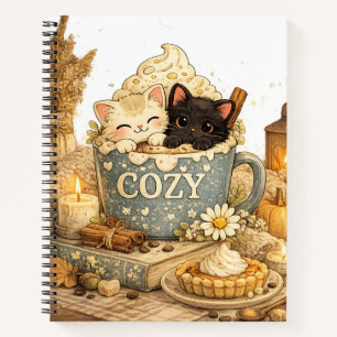 Buch, eine Tasse, Teetasse Katzen, Warme Schwingu Notizblock