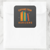 Buch: Erweitern Sie Ihren Horizont Quadratischer Aufkleber (Tasche)