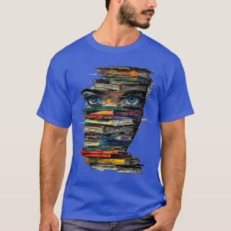 Buch Frauen Grafik Kunst Farbige Augen T-Shirt