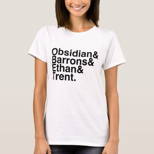 Buch-Freund-Obsidian, Barrons, Ethan, Trent T-Shirt (Vorderseite)