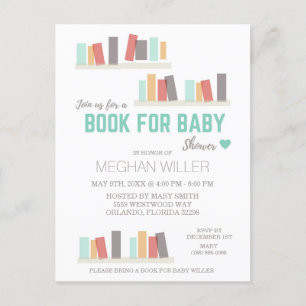 Buch Für Baby Shower Einladung Postkarte
