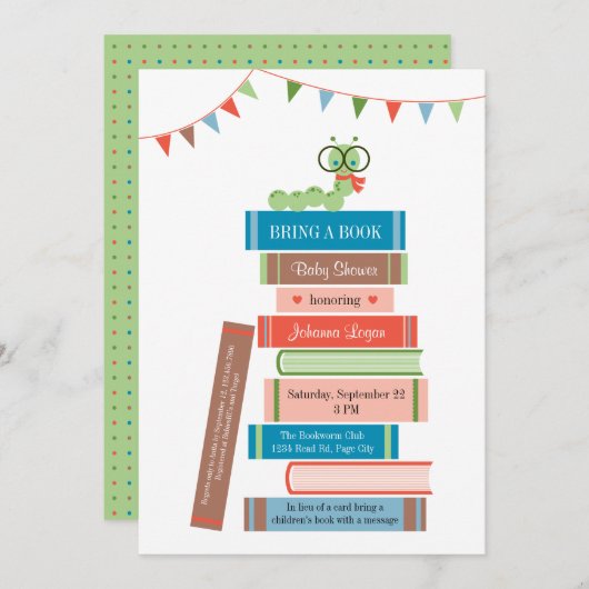 Buch für Babyparty-Einladung Einladung (Vorne/Hinten)