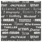 Buch Genres Schwarz und Weiß Stoff (Nahaufnahme)