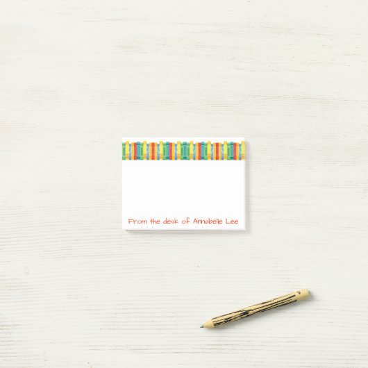 Buch-Grenze Post-it Klebezettel (Auf Schreibtisch)