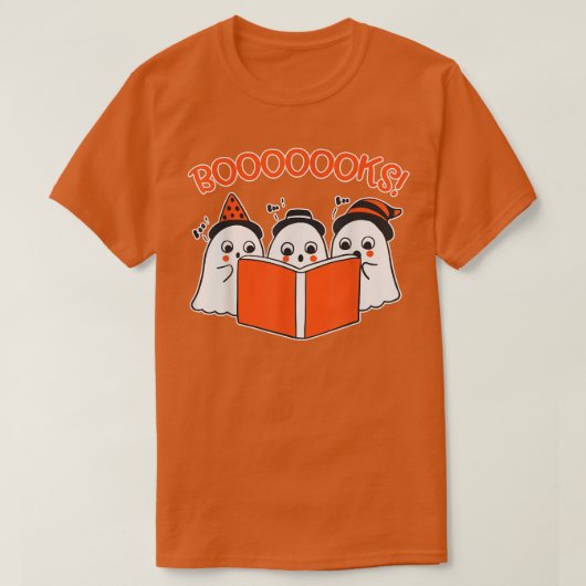 Buch HalloweenT Niedlich Ghost Reading Librarian T T-Shirt (Design vorne)