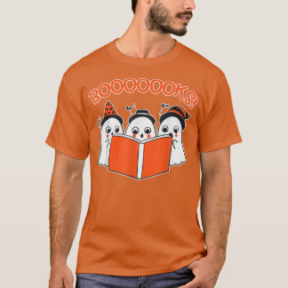 Buch HalloweenT Niedlich Ghost Reading Librarian T T-Shirt