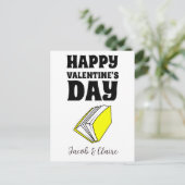 Buch, Happy valentines day personalize name Postkarte (Stehend Vorderseite)