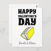 Buch, Happy valentines day personalize name Postkarte (Vorne/Hinten)