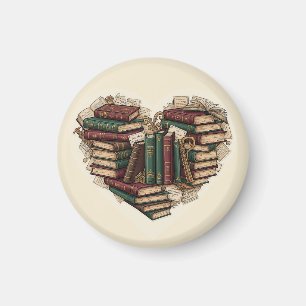 Buch Herz Magnet   Vintage Ästhetik Leser Kunst