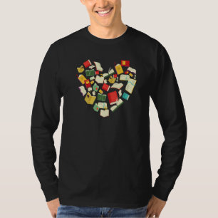 Buch Herzform Leseklub Bibliothekar Bücherwurm T-Shirt