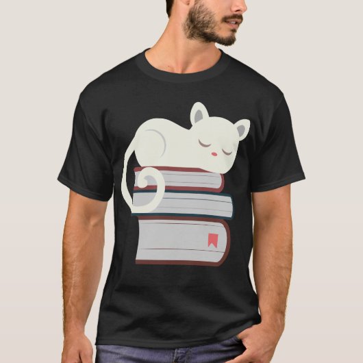 Buch-Katze T-Shirt (Vorderseite)