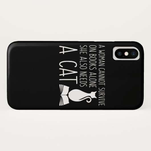 Buch-Katzen-Frau überleben Buch-Bedarfs-Katze Case-Mate iPhone Hülle (Rückseite (Horizontal))