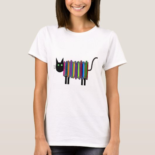 Buch-Katzen-T - Shirt (Vorderseite)