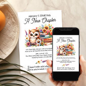 Buch Kinderdusche Niedliche Eule und Bücher Neues  Einladung