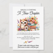 Buch Kinderdusche Niedliche Eule und Bücher Neues Einladung (Vorderseite)