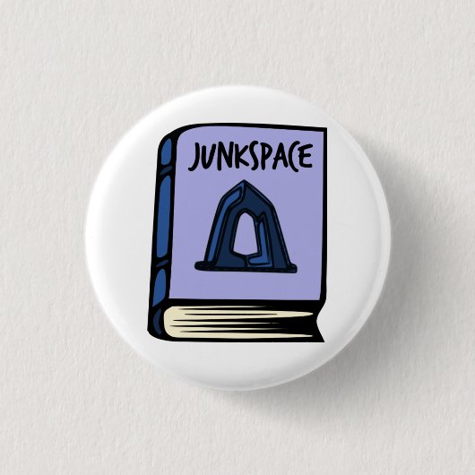 Buch-Knopf Rem Koolhaass Junkspace Button (Vorderseite)