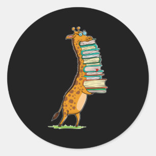 Buch Lesen Giraffe I Liebe Meine Bibliothek Runder Aufkleber