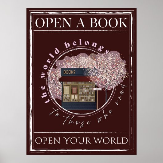 Buch lesen, Kunst für Buchliebhaber Poster (Vorne)