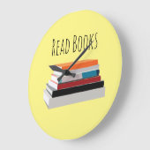 Buch lesen Personalisiert Große Wanduhr (Winkel)