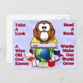 Buch lesen postkarte (Vorne/Hinten)