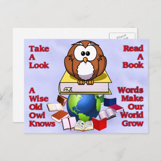 Buch lesen postkarte (Vorne/Hinten)