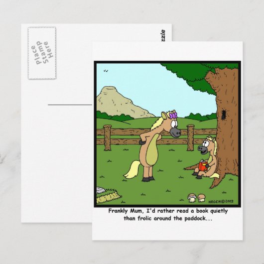 Buch lesen postkarte (Vorne/Hinten)