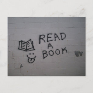 Buch lesen postkarte