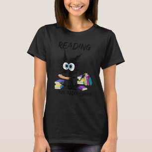 Buch lesen, weil Mord falsch ist schwarze Katze Hu T-Shirt