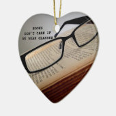 BUCH-LESER-GLÄSER GEDICHT, BUCH-LIEBHABER KERAMIKORNAMENT (Links)