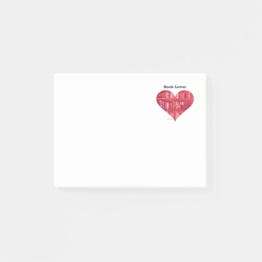 Buch-Liebhaber-Herz Post-it Klebezettel (Vorderseite)