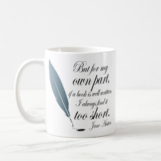 Buch-Liebhaber-Zitat Jane Austen Kaffeetasse (Links)