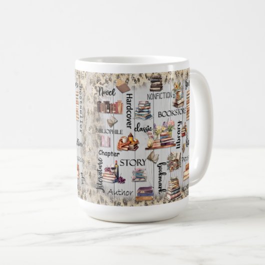 Buch Lover Bibliophile Readers Tasse Geschenk (VorderseiteRechts)