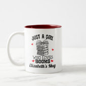 Buch Lover Bookworm Reading Gift Zweifarbige Tasse (Links)