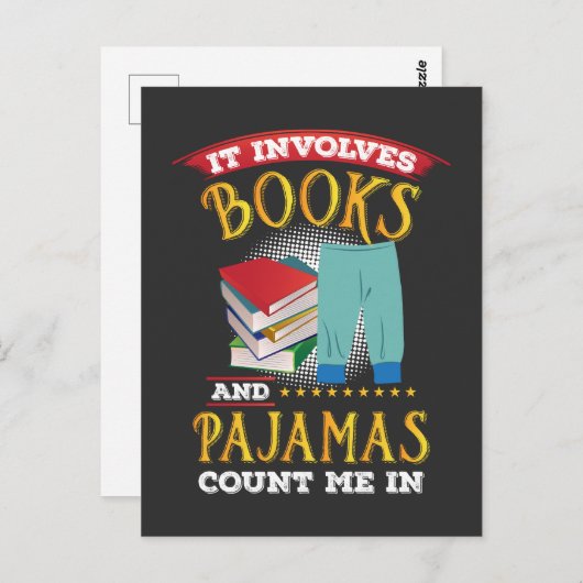 Buch Lover - Bücher und Pajamas Postkarte (Vorne/Hinten)